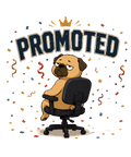 Promoted Grumpy Pug Office Chair Job Promotion Work Humor