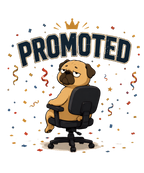 Promoted Grumpy Pug Office Chair Job Promotion Work Humor