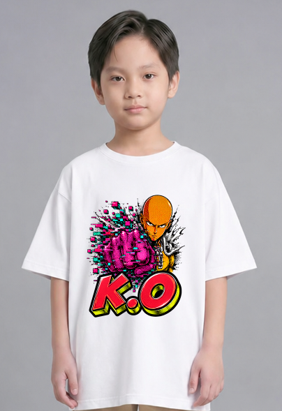 One Punch KO Hero Glitch Pixel Fist Halftone Anime Streetwear