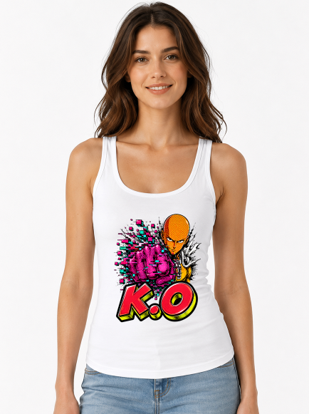 One Punch KO Hero Glitch Pixel Fist Halftone Anime Streetwear