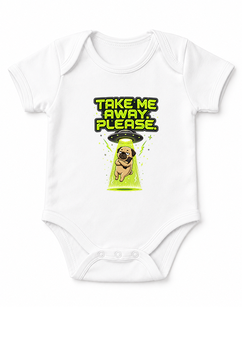 Take Me Away Please UFO Alien Pug Dog Abduction Funny Introvert Humor