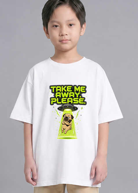 Take Me Away Please UFO Alien Pug Dog Abduction Funny Introvert Humor
