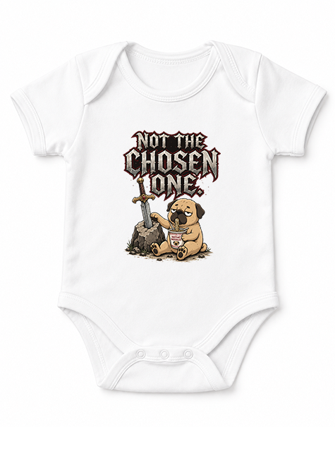 Not The Chosen One Funny Pug Sword in the Stone Instant Noodles Gamer Humor