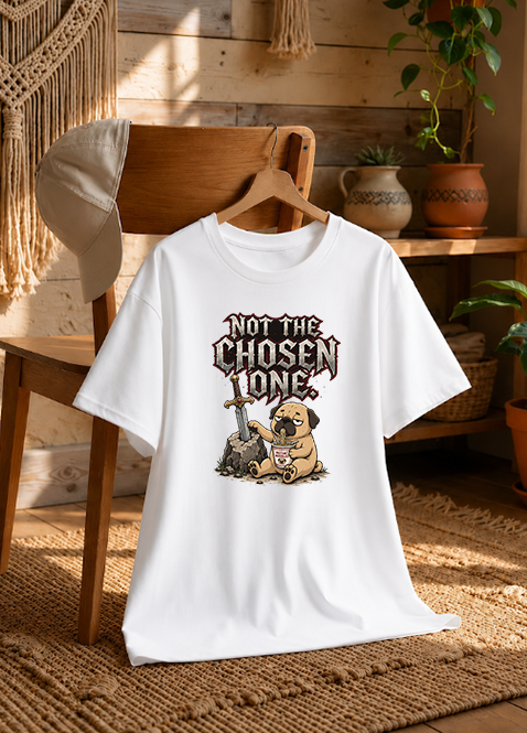 Not The Chosen One Funny Pug Sword in the Stone Instant Noodles Gamer Humor