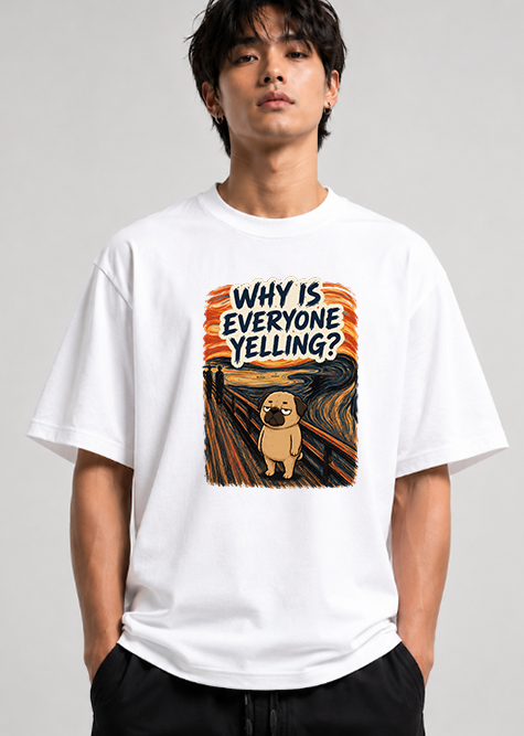 Why Is Everyone Yelling Funny Pug The Scream Edvard Munch Art Parody