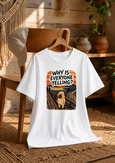 Why Is Everyone Yelling Funny Pug The Scream Edvard Munch Art Parody
