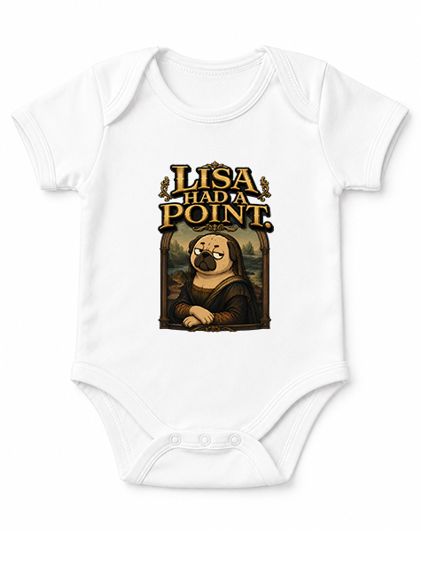 Lisa Had A Point Funny Pug Mona Lisa Art Parody Vintage Renaissance Aesthetic