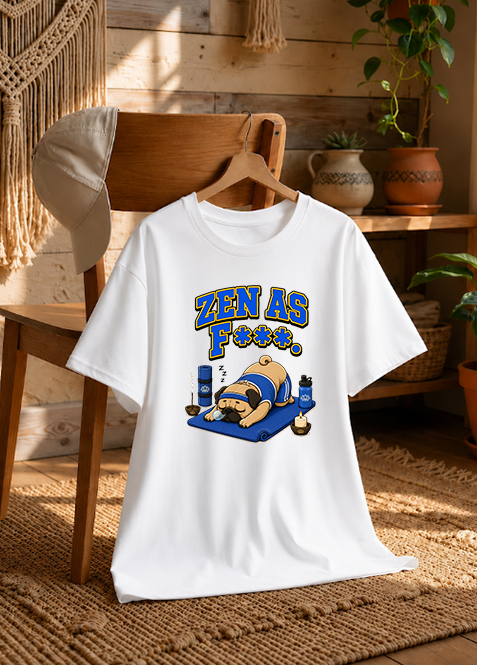 Zen As F Funny Yoga Pug Sleeping Meditation Sarcastic Dog Humor