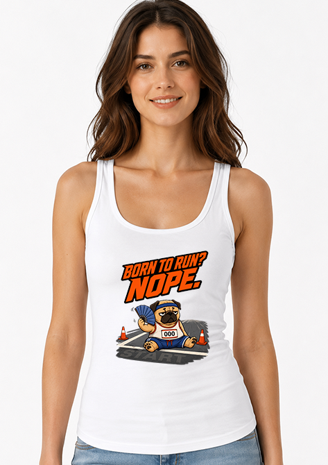 Born To Run Nope Funny Pug Marathon Running Humor Sarcastic Fitness