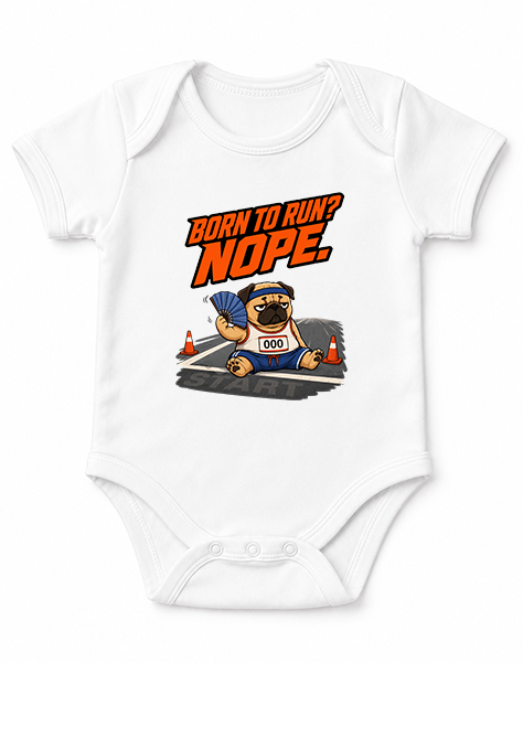 Born To Run Nope Funny Pug Marathon Running Humor Sarcastic Fitness