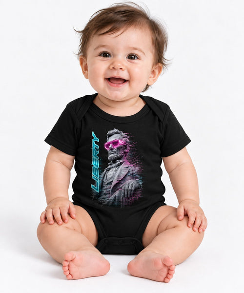 Abraham Lincoln Neon Cyberpunk Legend - Black