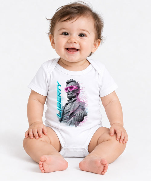 Abraham Lincoln Neon Cyberpunk Legend - White