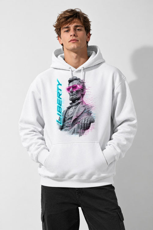 Abraham Lincoln Neon Cyberpunk Legen - White