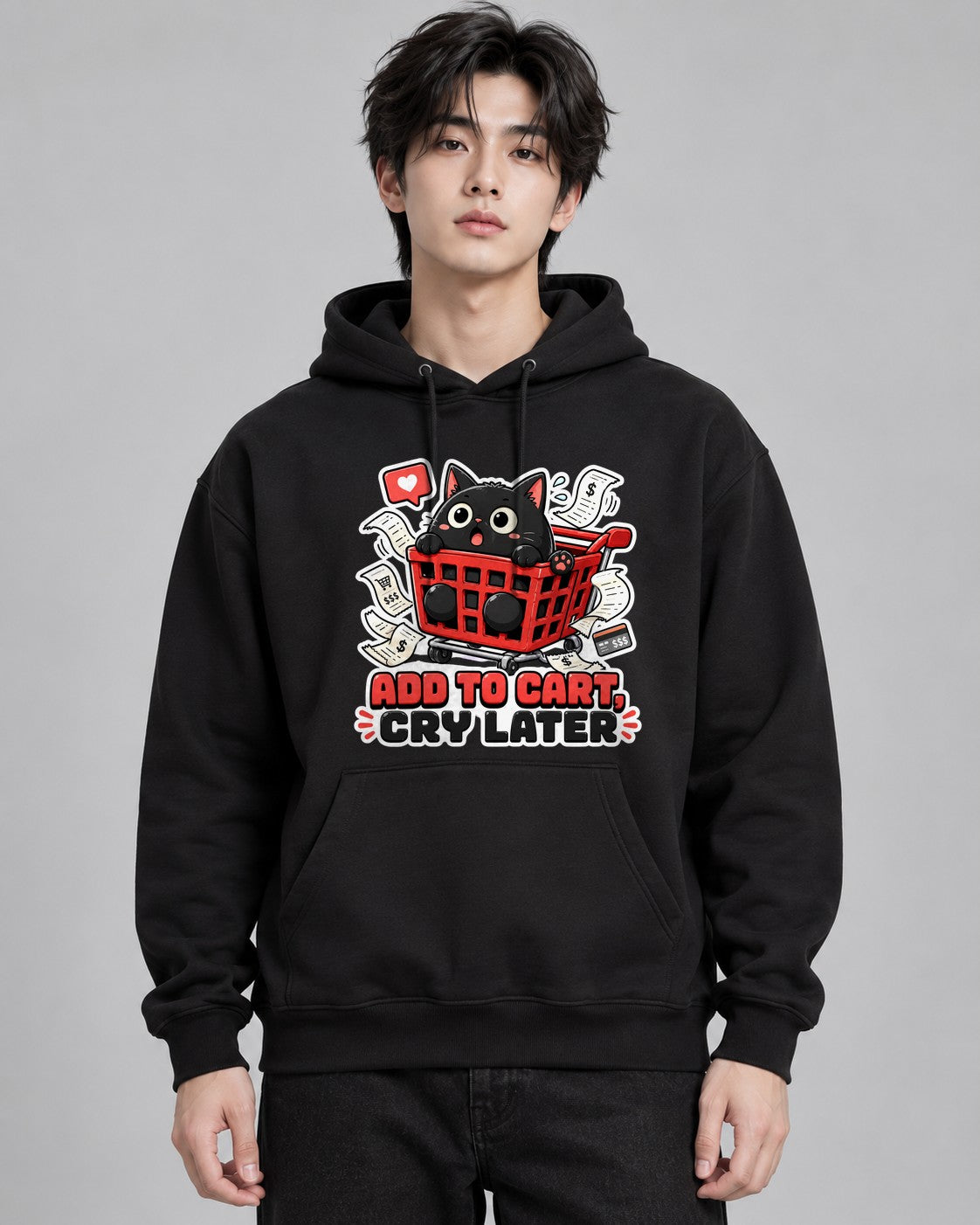 Add To Cart Cry Later - Funny Black - Black