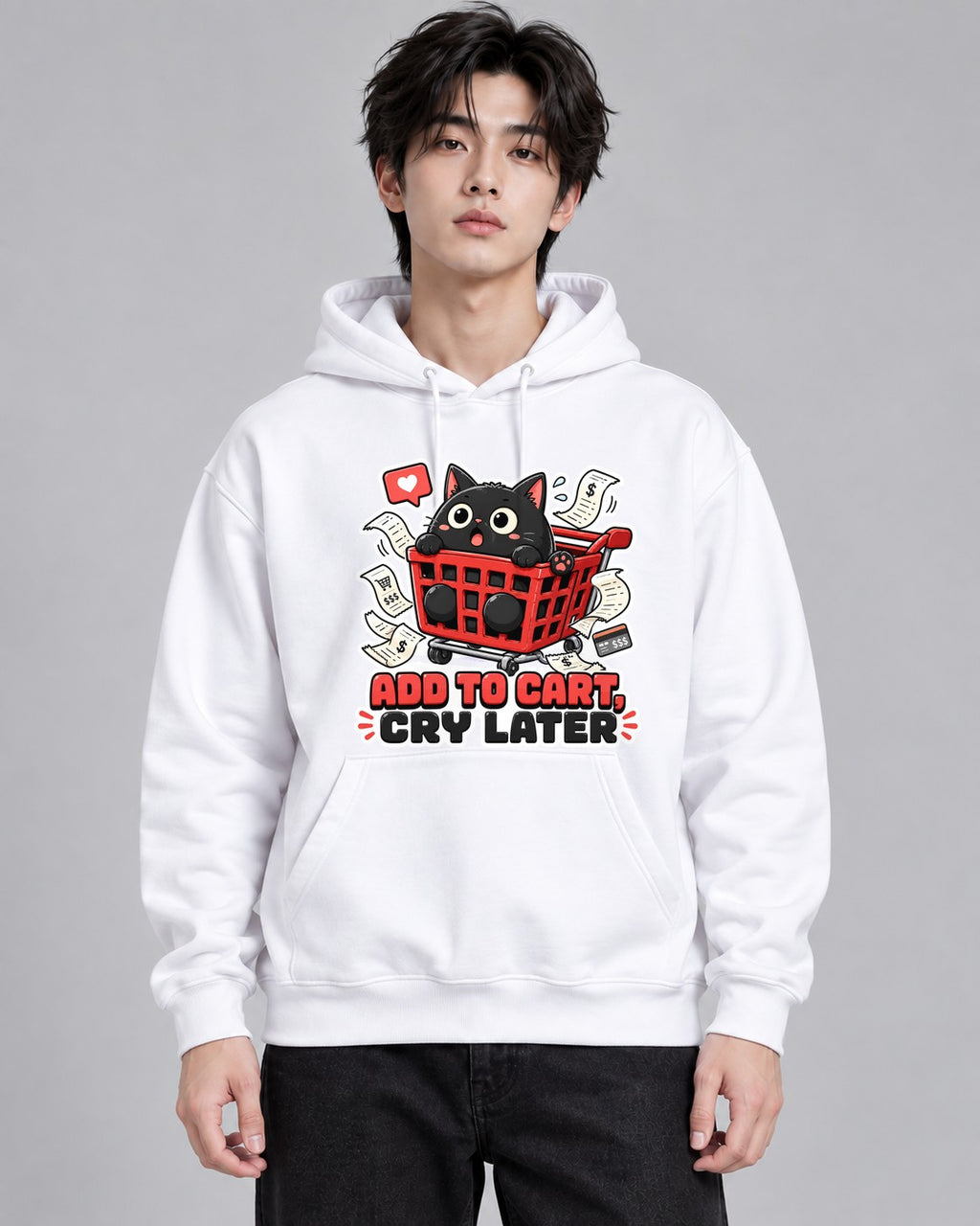 Add To Cart Cry Later - Funny Black - White