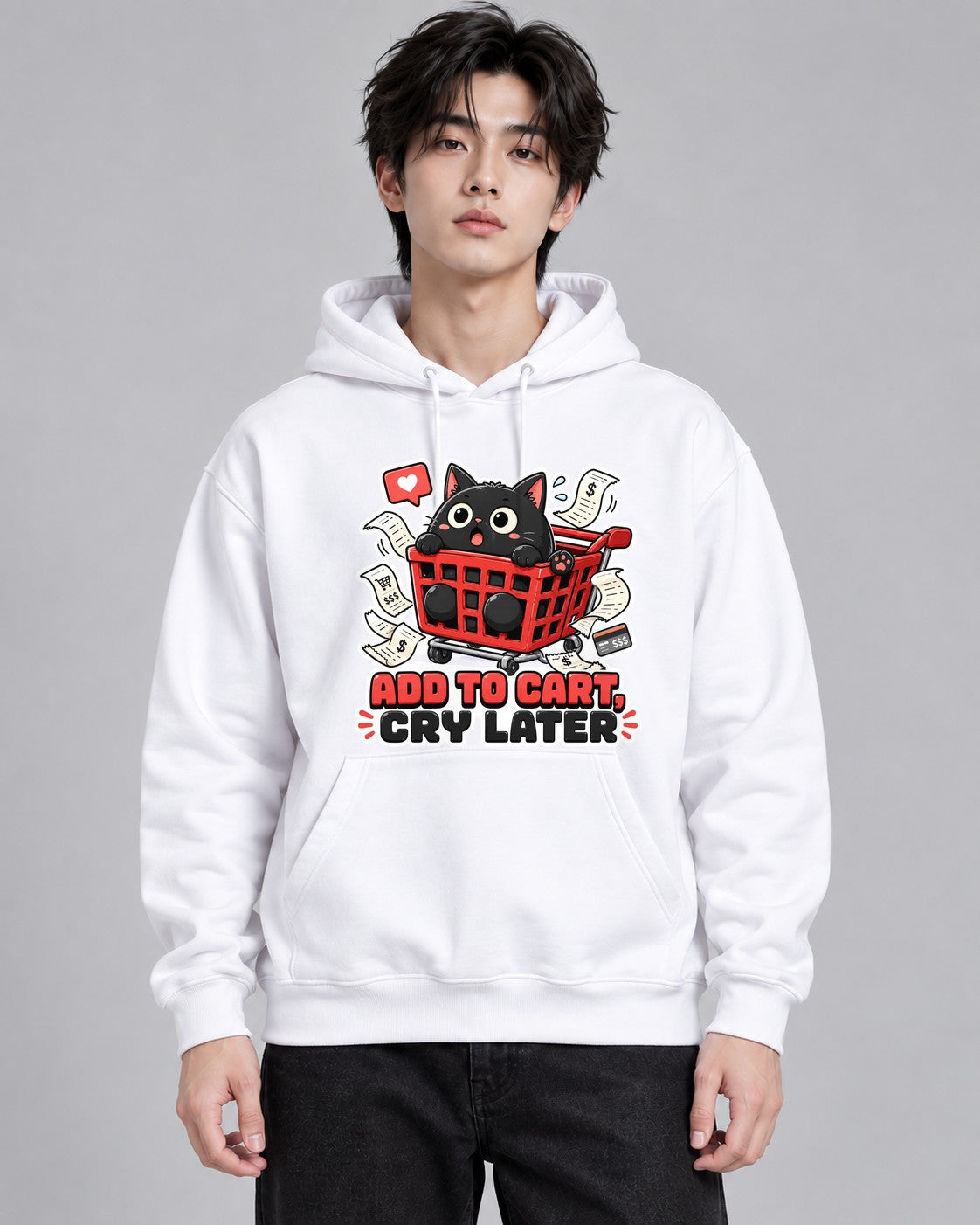 Add To Cart Cry Later - Funny Black - White