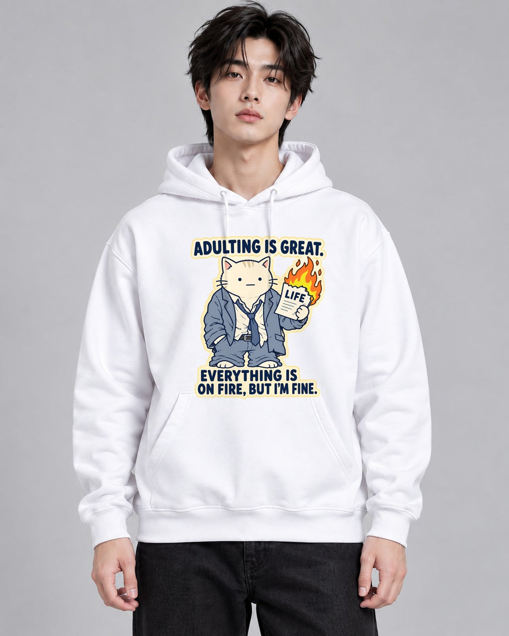 Adulting Is Fine - White