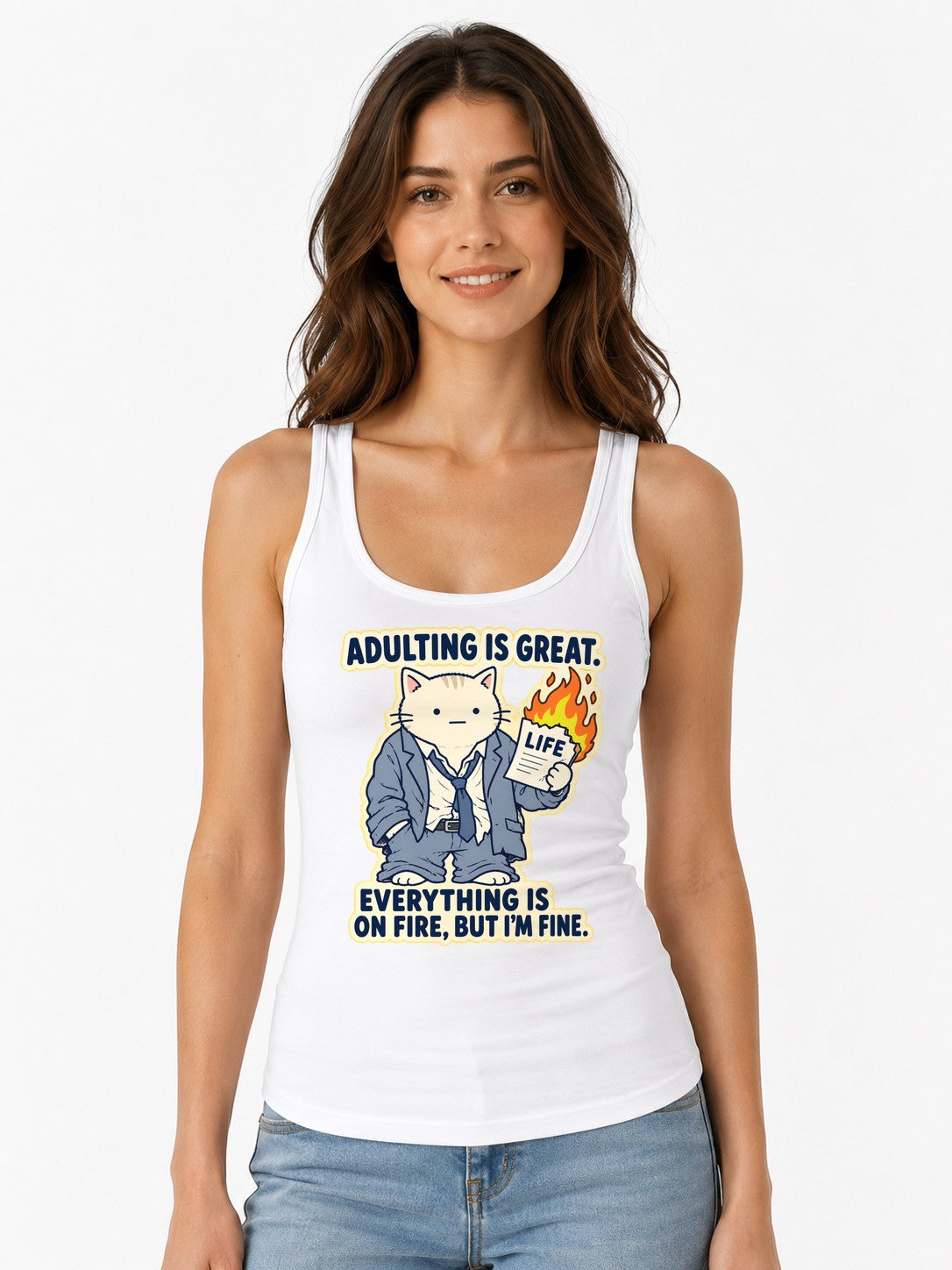 Adulting Is Fine - White