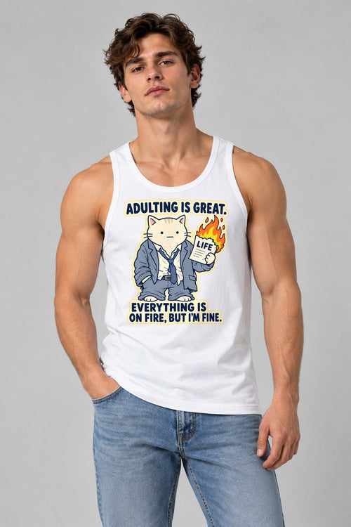 Adulting Is Fine - White