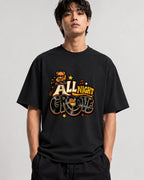All Night Groove DJ Bear Graphic Tee - Retro Music Vibes - Black