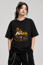 All Night Groove DJ Bear Graphic Tee - Retro Music Vibes - Black