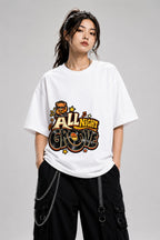All Night Groove DJ Bear Graphic Tee - Retro Music Vibes - White
