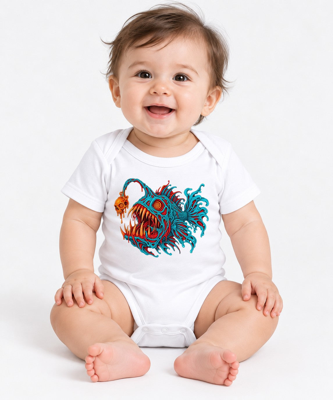 Anglerfish Skull Horror - White