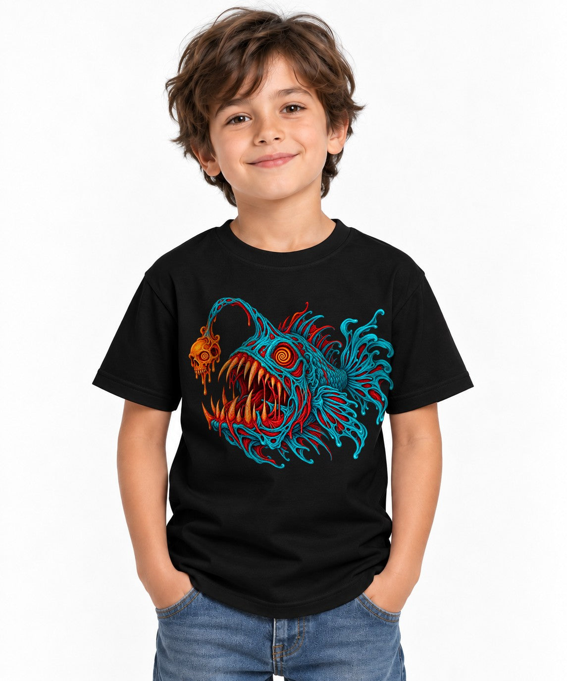 Anglerfish Skull Horror - Black