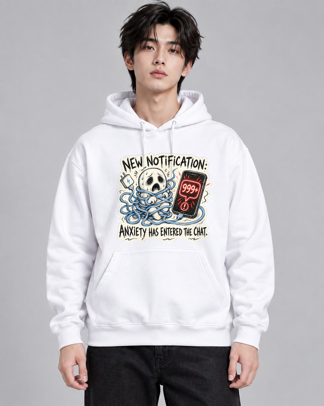 Anxiety Notification Chat - White