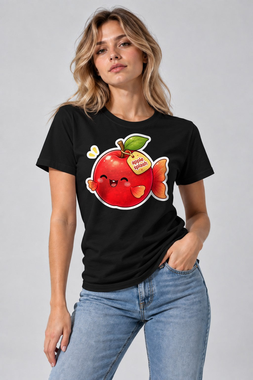 Apple Splash Fish - Black