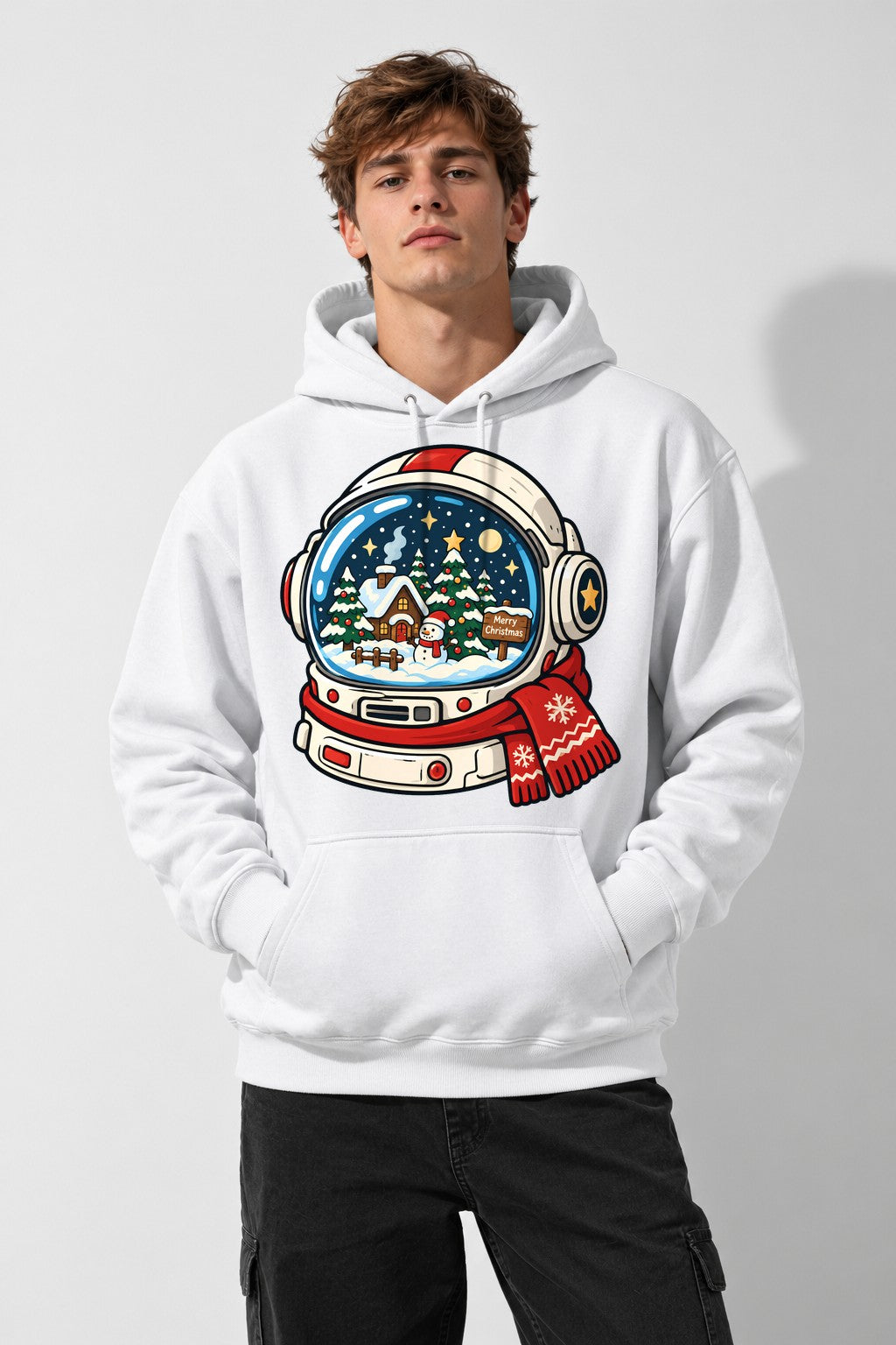 Astronaut Snow Globe - White