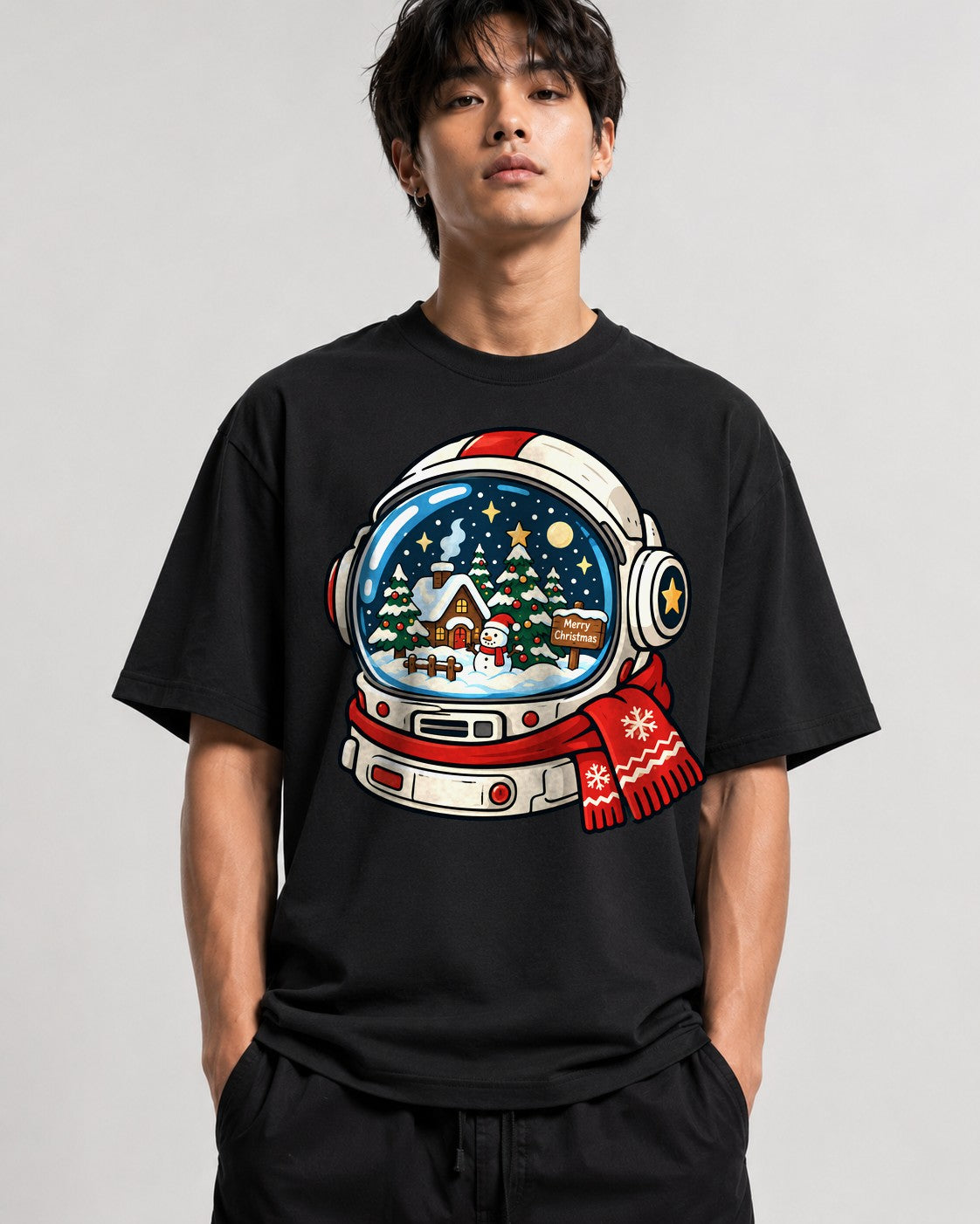 Astronaut Snow Globe - Black