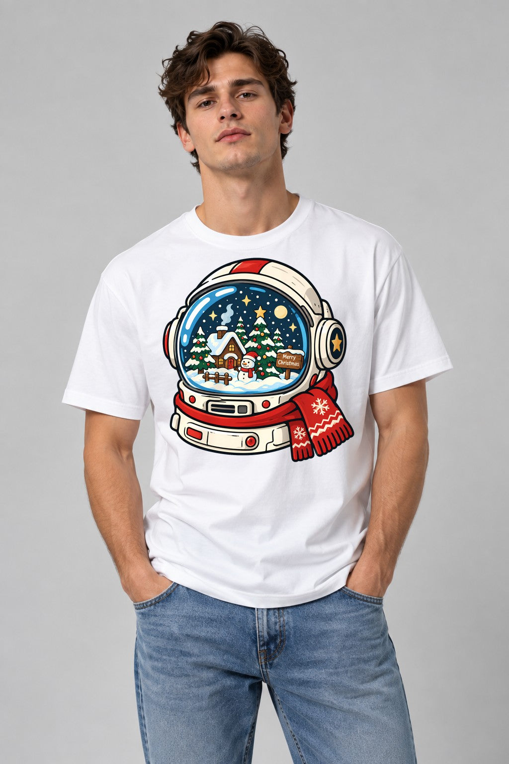 Astronaut Snow Globe - White