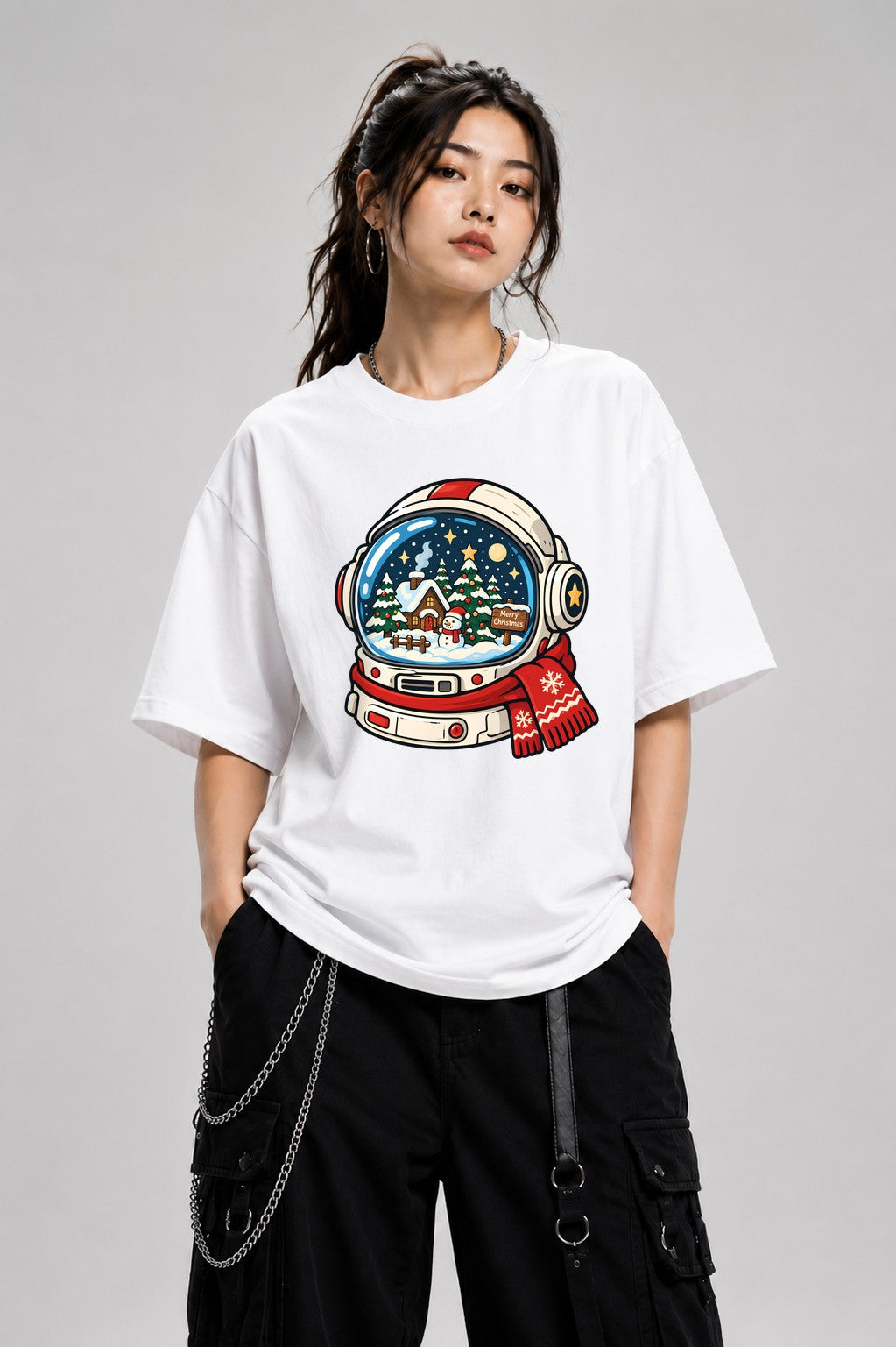 Astronaut Snow Globe - White