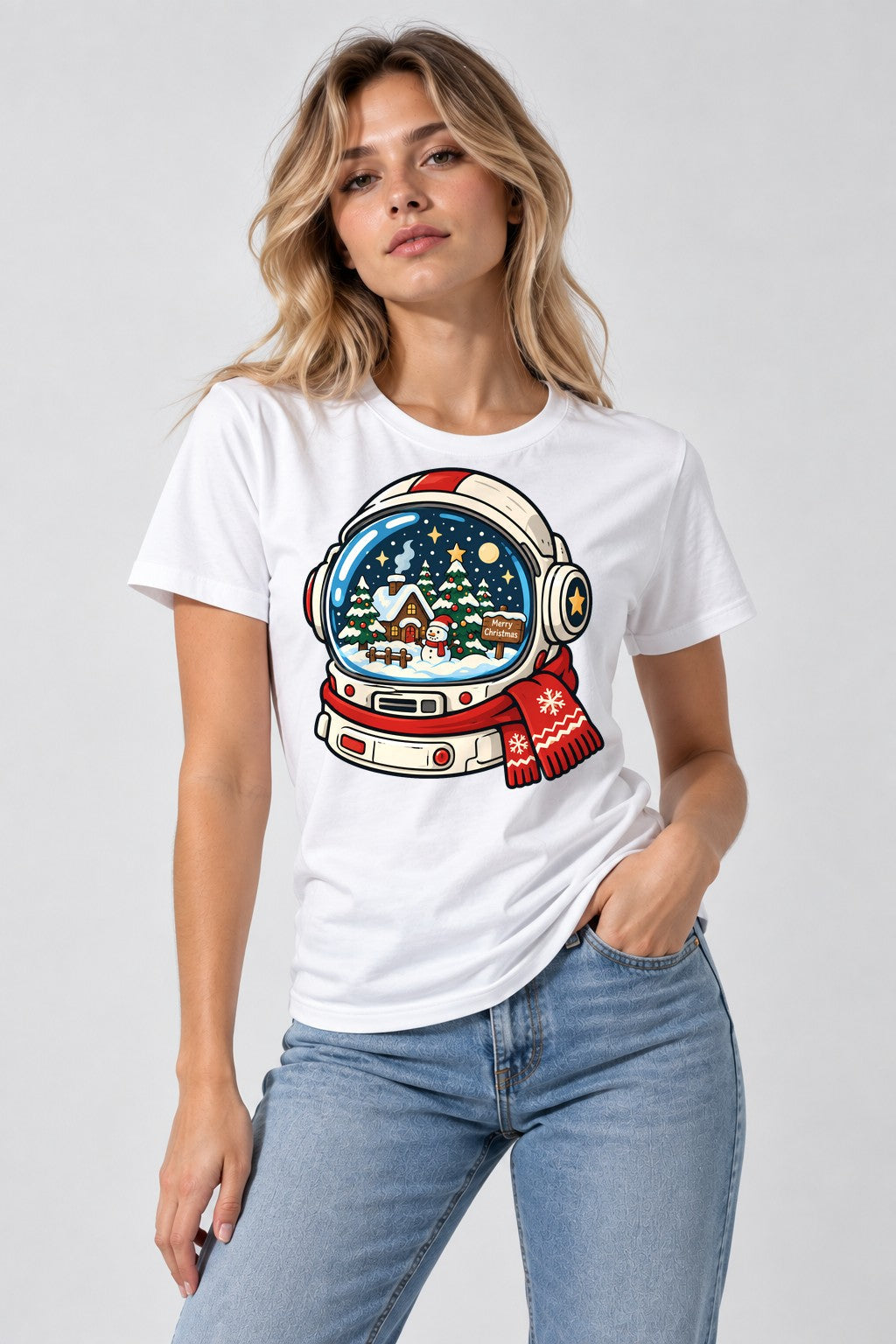 Astronaut Snow Globe - White