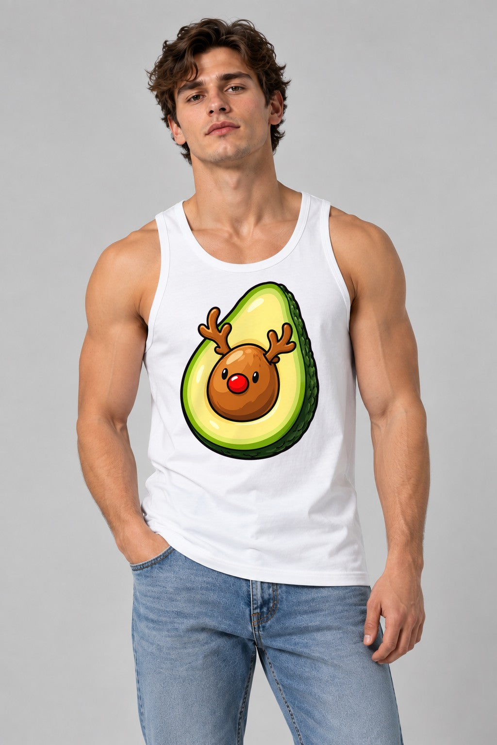 Avocado Reindeer - White