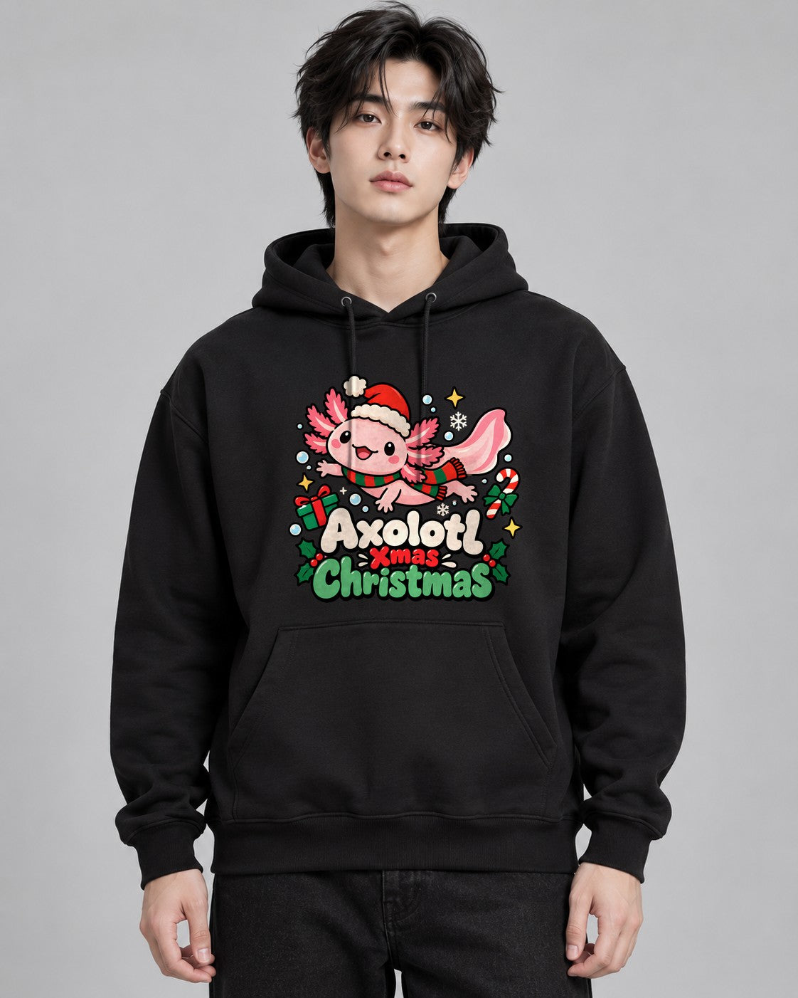 Axolotl Christmas - Black