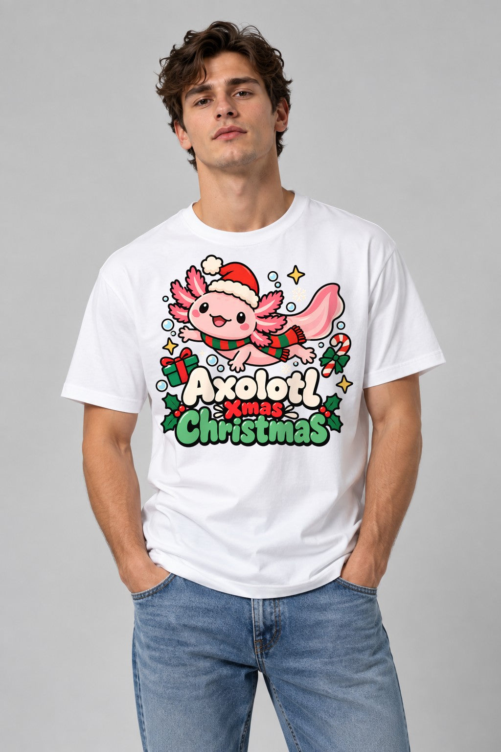 Axolotl Christmas - White