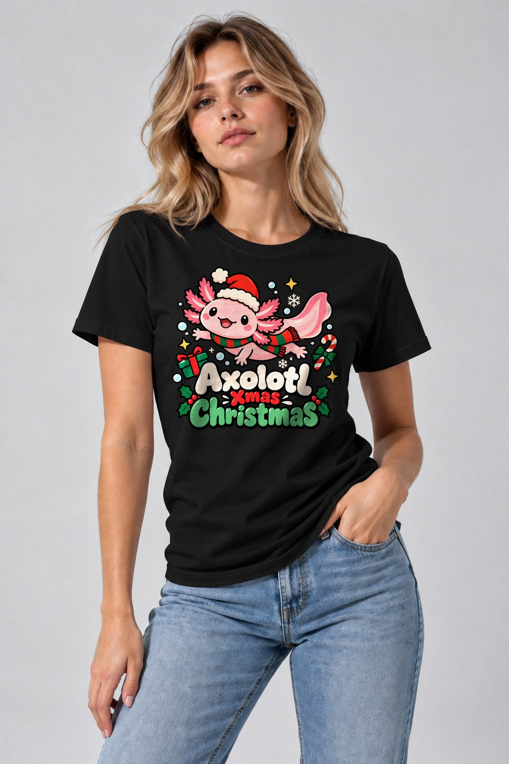 Axolotl Christmas - Black