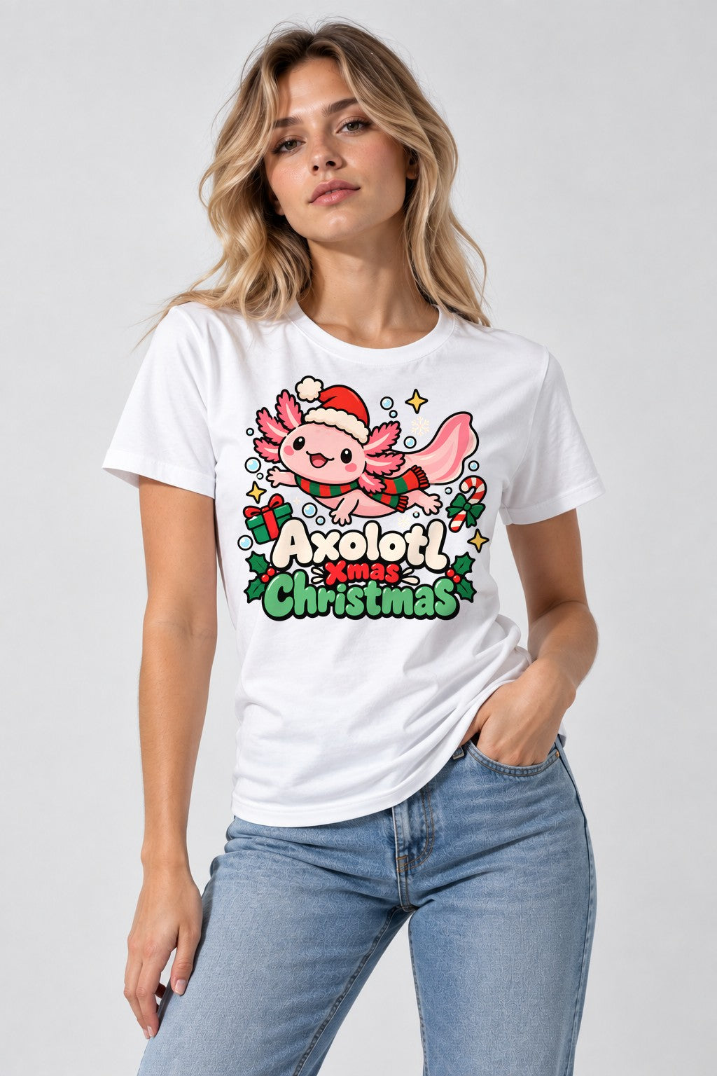Axolotl Christmas - White