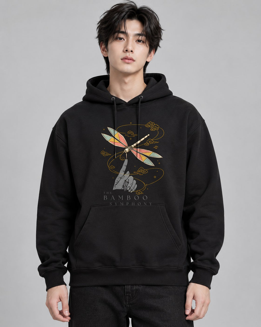 Bamboo Dragonfly Art - Black