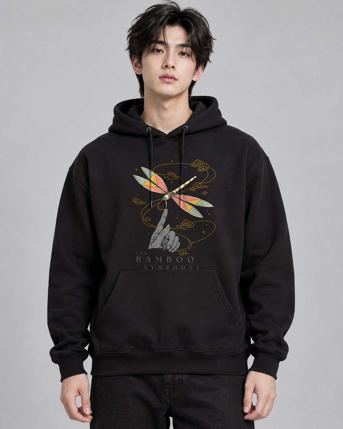 Bamboo Dragonfly Art - Black