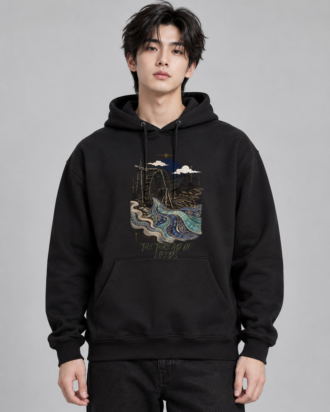 Bamboo Waterwheel River - Black