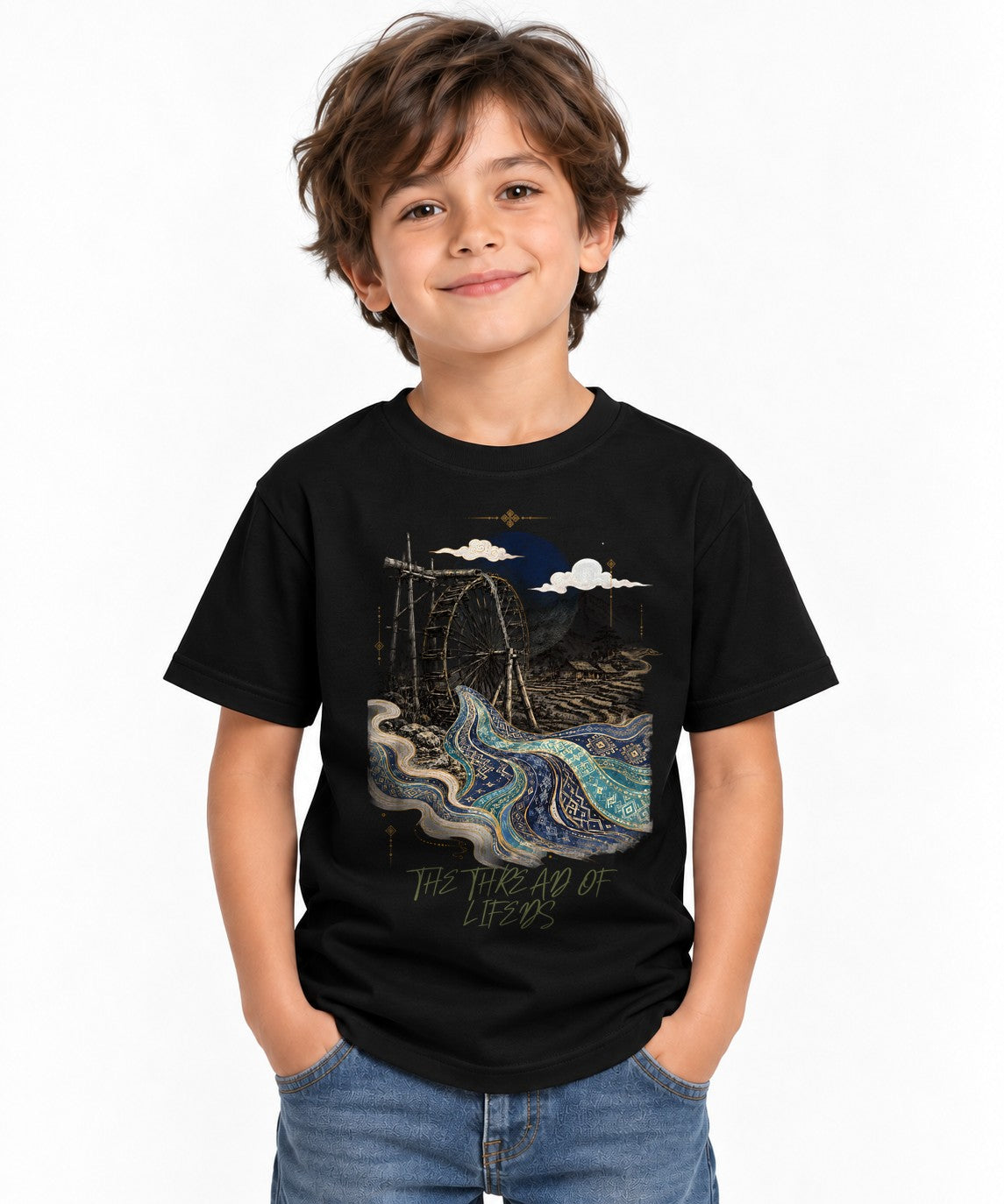 Bamboo Waterwheel River - Black