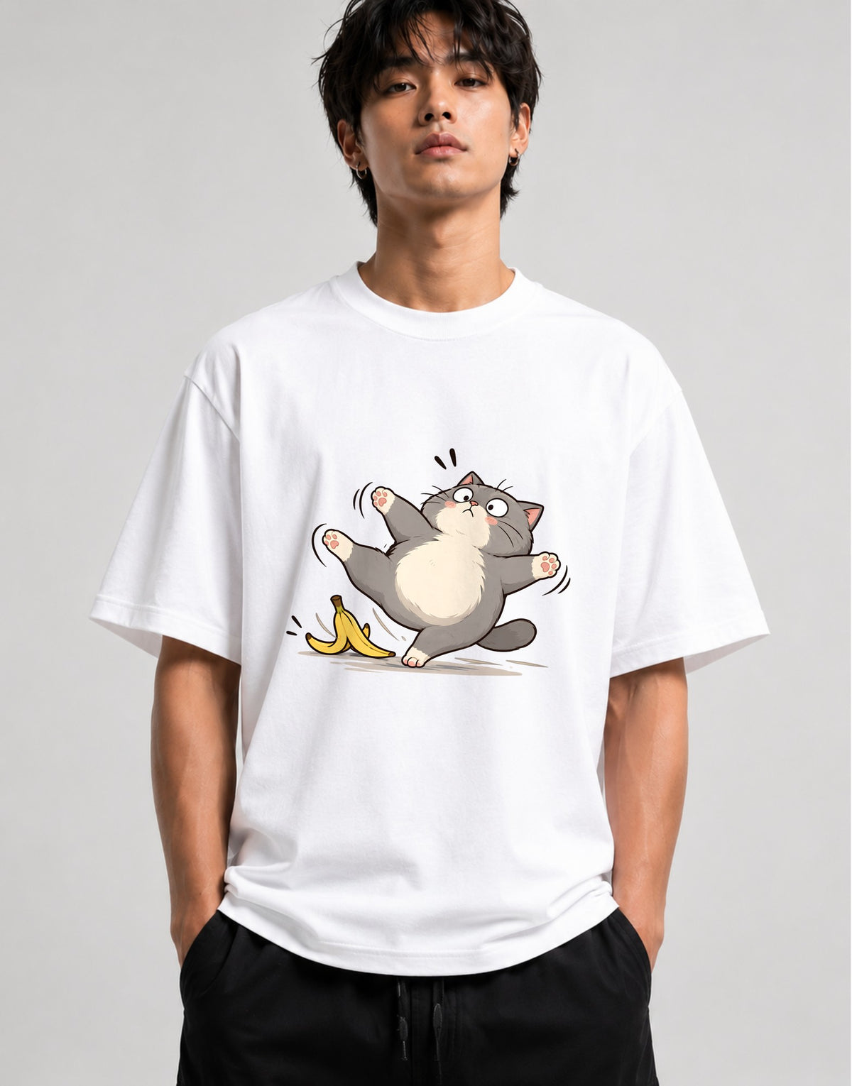 Banana Peel Cat - White