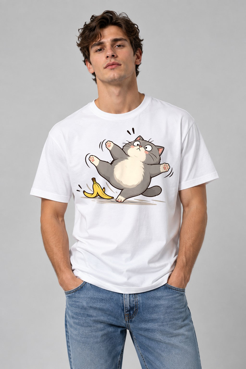 Banana Peel Cat - White