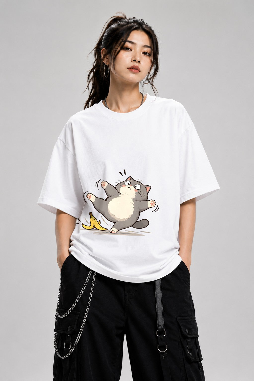 Banana Peel Cat - White