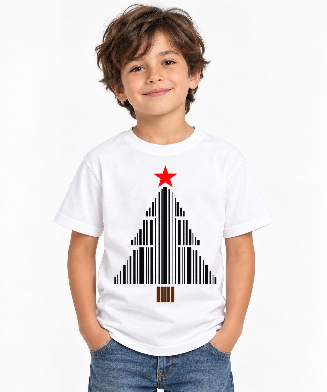Barcode Christmas Tree - White