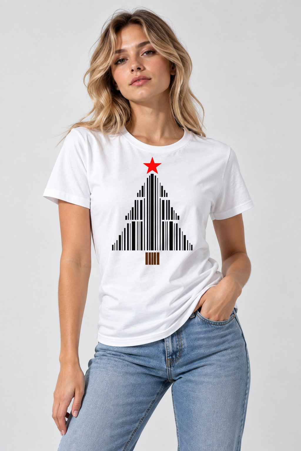 Barcode Christmas Tree - White
