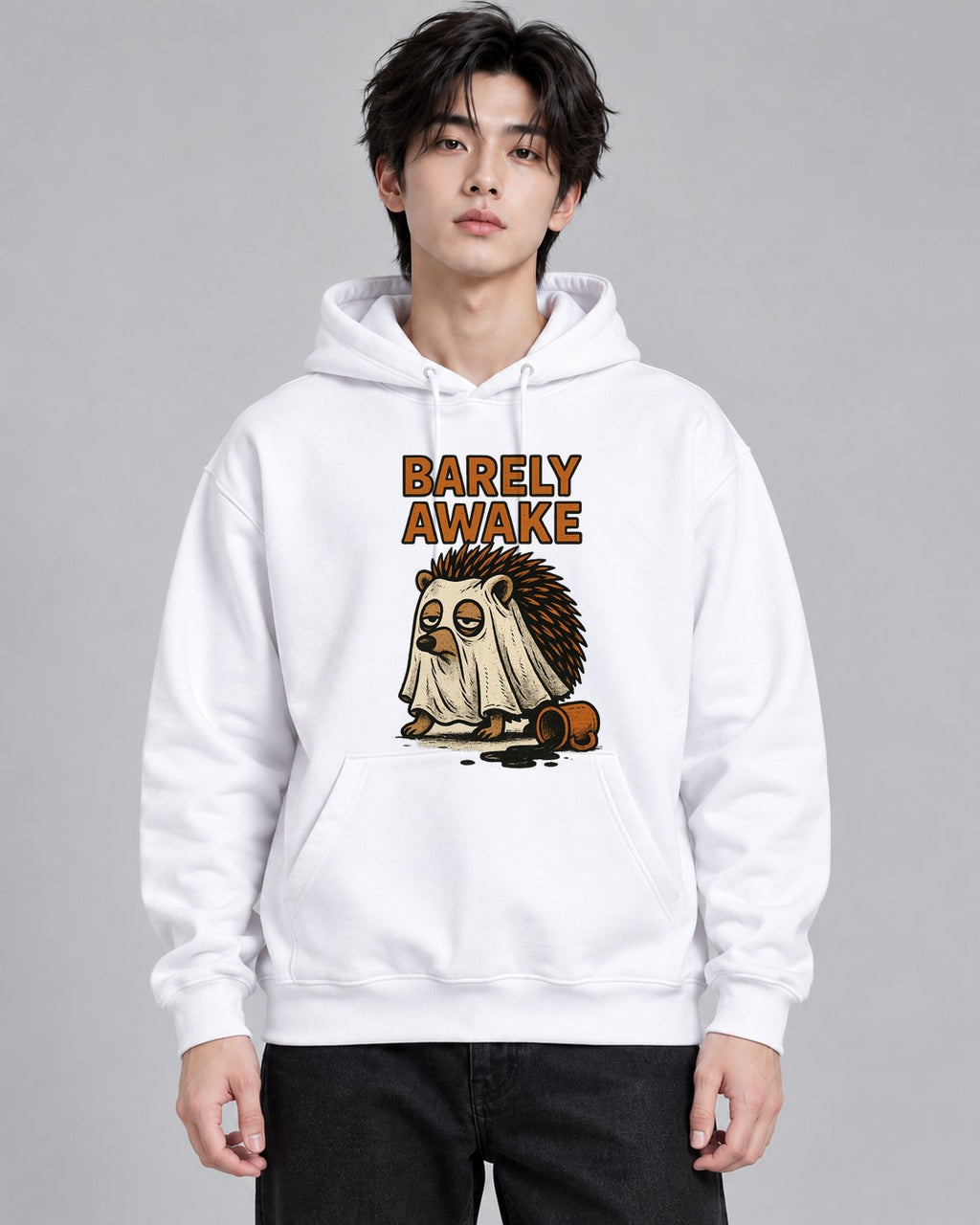 Barely Awake Hedgehog - White